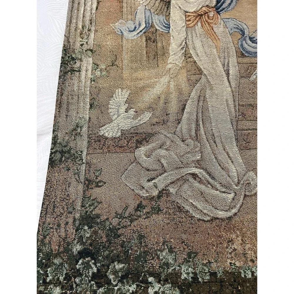 Lena Liu Tapestry Angel Of Light Doves Wall Hanging 37 X 25 Made In USA Decor